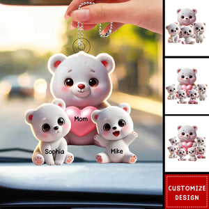 Personalized Grandma Bear Meaningful Car Ornament, Gift For Nana