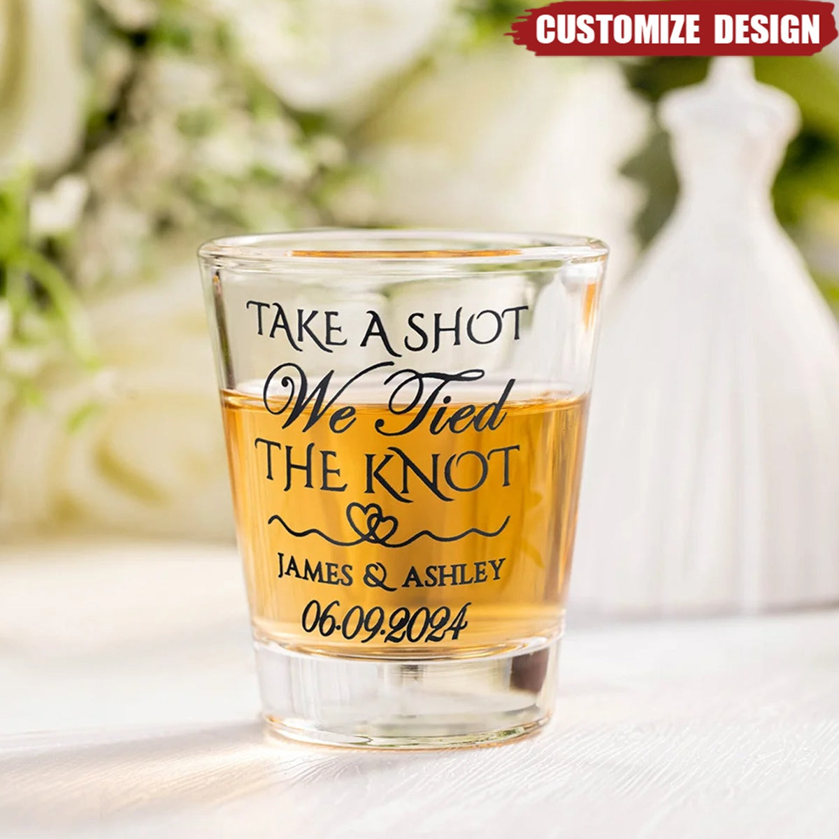 Take A Shot We Tied the Knot Personalized Shot Glasses