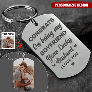 Couple - Congrats On Being My Husband You Lucky - Personalized Custom Necklace