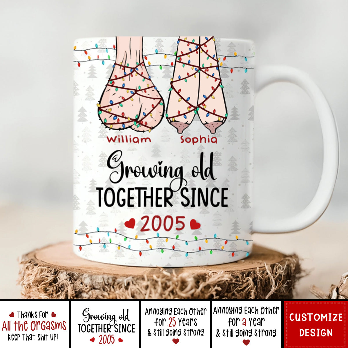 Growing Old Together Persionalized Mug For Couple