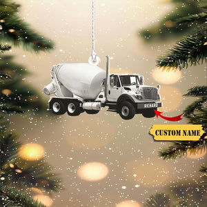 2024 New Release Custom Concrete Mixer Truck Christmas Acrylic Ornament