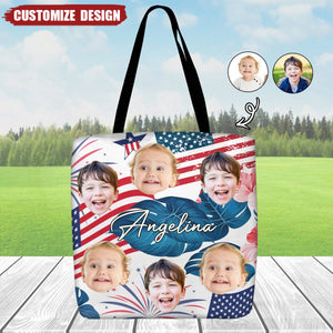 Custom Photo Funny Family Kid/Pet Face - Personalized Zippered Canvas Bag