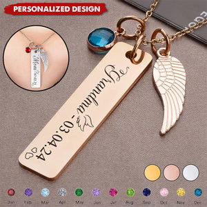 Personalized Memorial Birthstone Necklace-Gift For Mom/Grandma