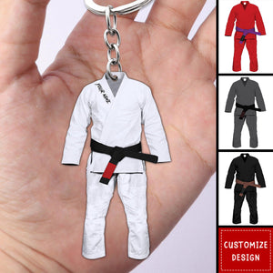 Personalized Jiu Jitsu Uniform Keychain - Gifts For Jiu Jitsu Lovers