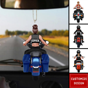 Personalized Motorcycle Girl Ornament - Best Gift For Bikers