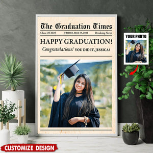 Newspaper Graduation 2025 - Personalized Graduation Poster