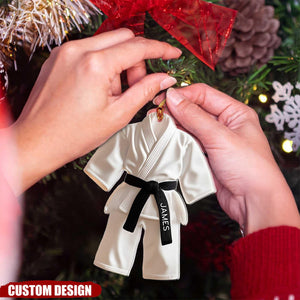 Personalized Black Belt Christmas Ornament - Taekwondo,Karate Gift