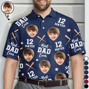 Baseball Dad Best Dad Ever-Personalized Polo Shirt