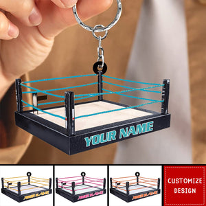 Personalized Wrestling Keychain, Gift For Wrestler