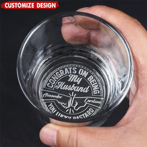 Congrats On Being My Brother You Lucky Man - Personalized Engraved Whiskey Glass