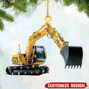 Personalized Excavator Led Light Christmas Ornament-2024 New Release