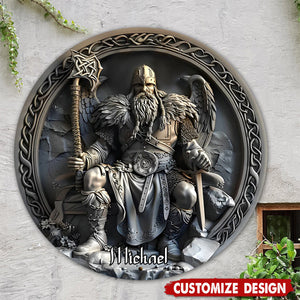 Personalized Viking Round Metal Sign Gifts for Viking Lovers