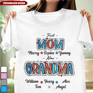 4th Of July First Mom Now Grandma Personalized Shirt