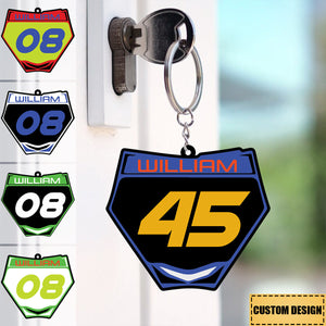 Motocross Racing - Personalized Acrylic Keychain - Gift For Motocross Lover