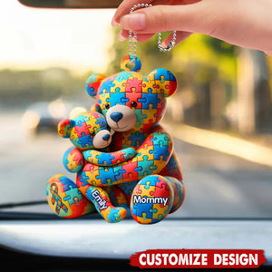 Personalized Gifts For Autism Ornament Bear Mother and Kid