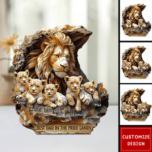 Papa Lion - Personalized Father Custom Shaped Acrylic Plaque