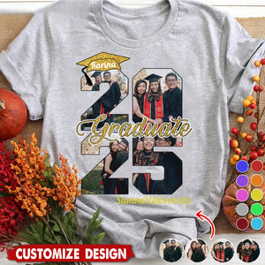 Personalized Photo Graduation Shirts Proud Family Graduate 2025