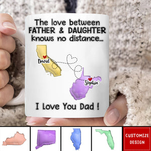 The Love Between Father & Daughter Knows No Distance - 3D Inflated Effect Printed Mug, Personalized White Edge-to-Edge Mug