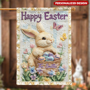 Happy Easter-Personalized Family House Flag