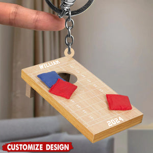 Personalized Cornhole Keychain - 2024 New Release