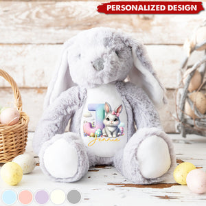 Initial with Name -Personalised Stuffed Bunny-Gift For Kids