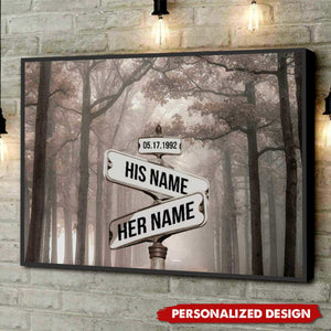 Street Sign Wall Art-Personalized Poster-Gift For Couple