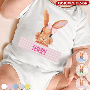 Cute Easter Bunny-Personalized Name Baby Shirt/Baby Onesie-Gift For Baby