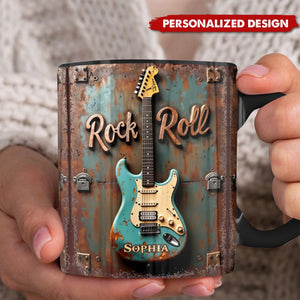 Rock & Roll-Personalized Guitar Accent Mug