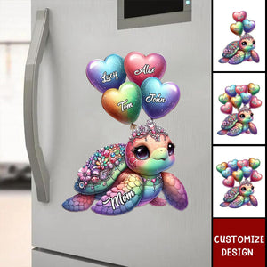 Pretty Sea Turtle Nana Auntie Mom Sweet Heart Balloon Kids Personalized Decal