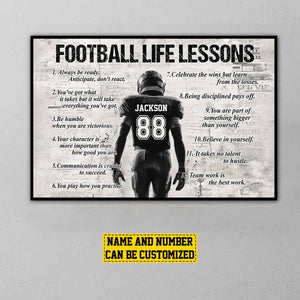 Gift For American Football Lover - Personalized American Football Life Lessons Poster