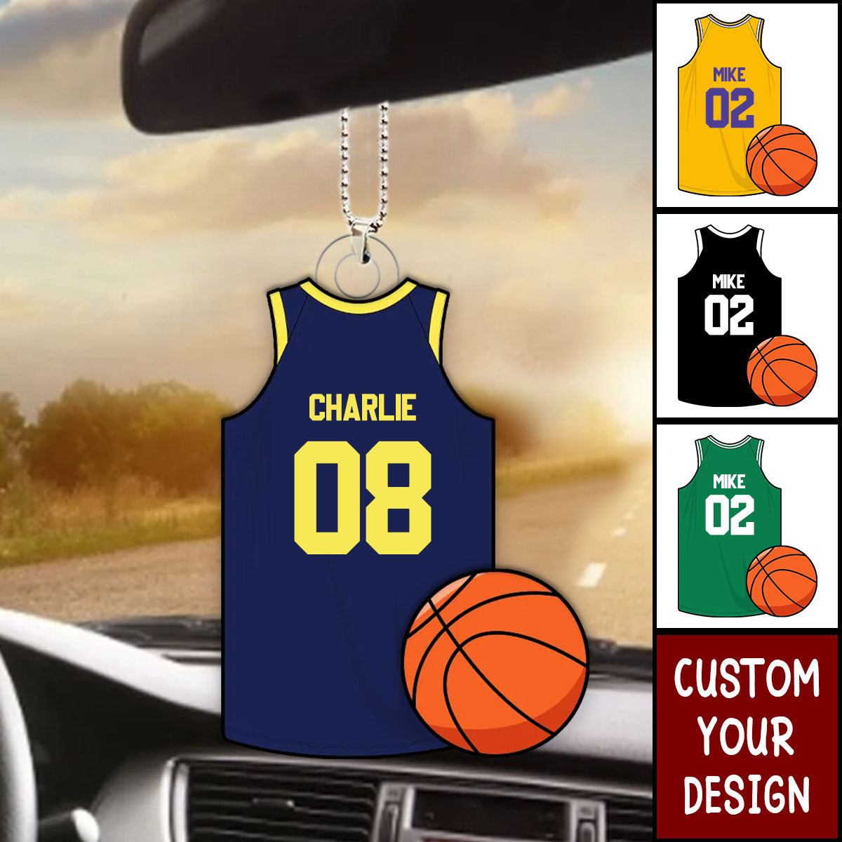 Basketball Jersey Personalized Acrylic Ornament, Gift For Son, Husband, Him