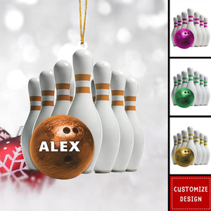 2024 New Release Personalized Bowling Acrylic Christmas Ornament Gift For Bowling Lovers