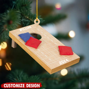 Personalized Cornhole Ornament - 2024 New Release