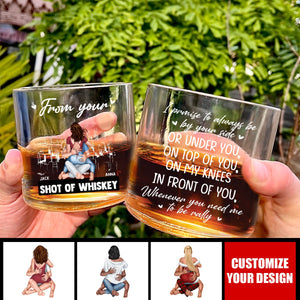 Promise To Always Be By Your Side - Personalized Whiskey Glass, Gifts For Couple