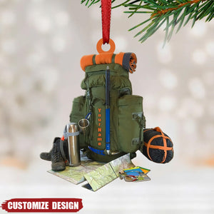 Personalized Hiking Bag Christmas Ornament - Gift For Hiking Lovers - 2024 New Release