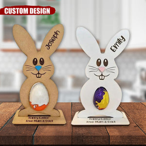 Personalised Bunny Easter Creme Egg Holder, Gifts For Kids