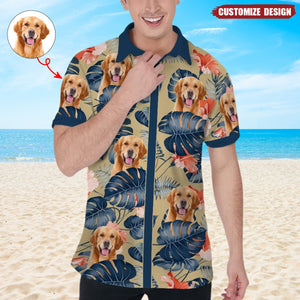 Custom Photo Tropical Style People/Dog/Cat Polo Shirt