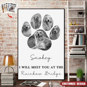 Personalized Memorial Dog Paw Photo Collage Poster