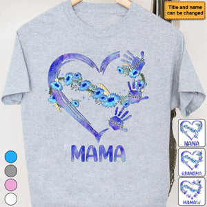 Grandma Heart,Grandkids Name-Personalized T-shirt-Gift For Grandma And Mom