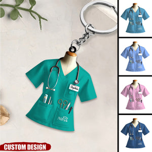 Personalized Nurse Uniform Keychain