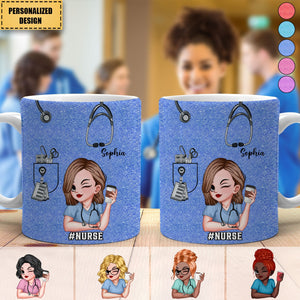 Pretty Doll Nurse Scrub Healthcare Worker-Personalized 3D Mug