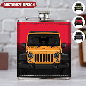 Personalized Off-Road Car Leather Flask