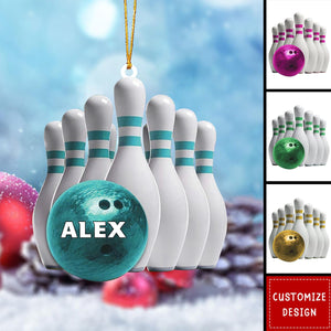 2024 New Release Personalized Bowling Acrylic Christmas Ornament Gift For Bowling Lovers