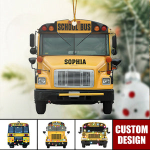 2024 New Release Personalized School Bus Ornaments Gift For Bus Driver