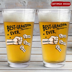 The Best Dad Ever - Personalized Beer Glass - Gift For Dad, Father, Grandfather