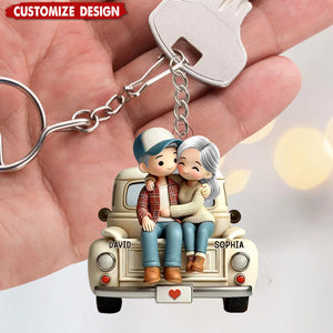 Personalized Couple On Truck Keychain-Gift For Couple