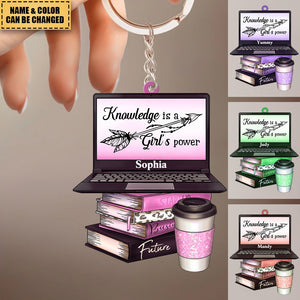 Knowledge Is A Girl's Power - Personalized Acrylic Keychain