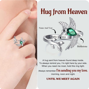 Personalized Cute Hummingbird Birthstone Ring