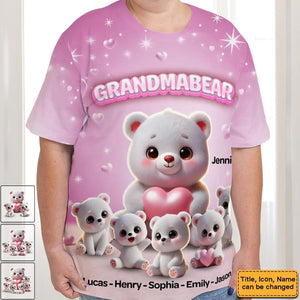 Personalized Grandma Bear Meaningful Gift For Nana All-over Print T-shirt