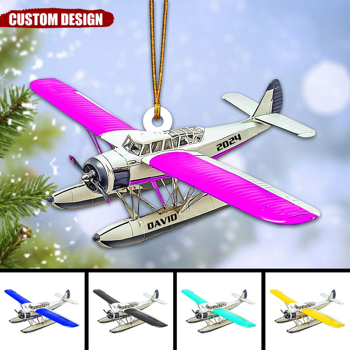 Personalized Airplane Christmas Ornament - 2024 New Release